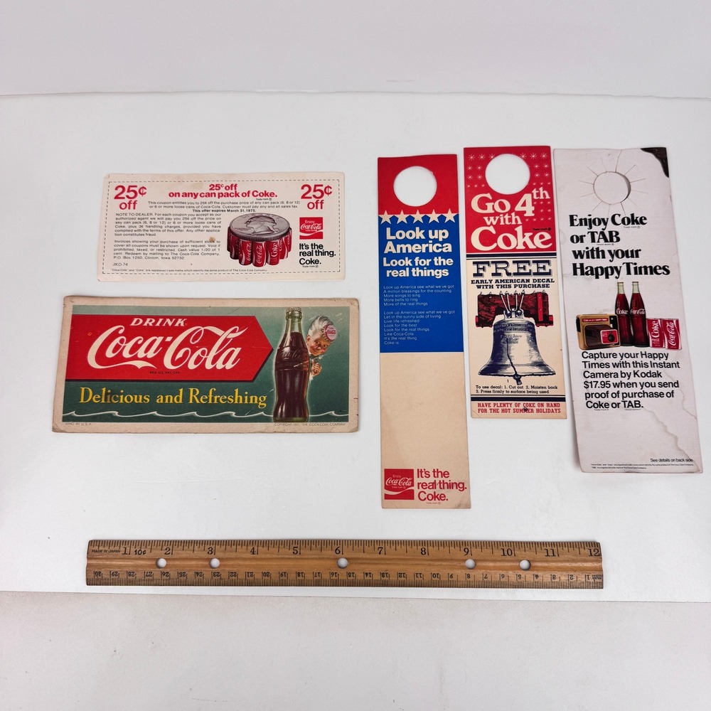 Vtg Paper Coca Cola Coke Soda Advertising Coupon Junk Journal Upcycle Lithograph